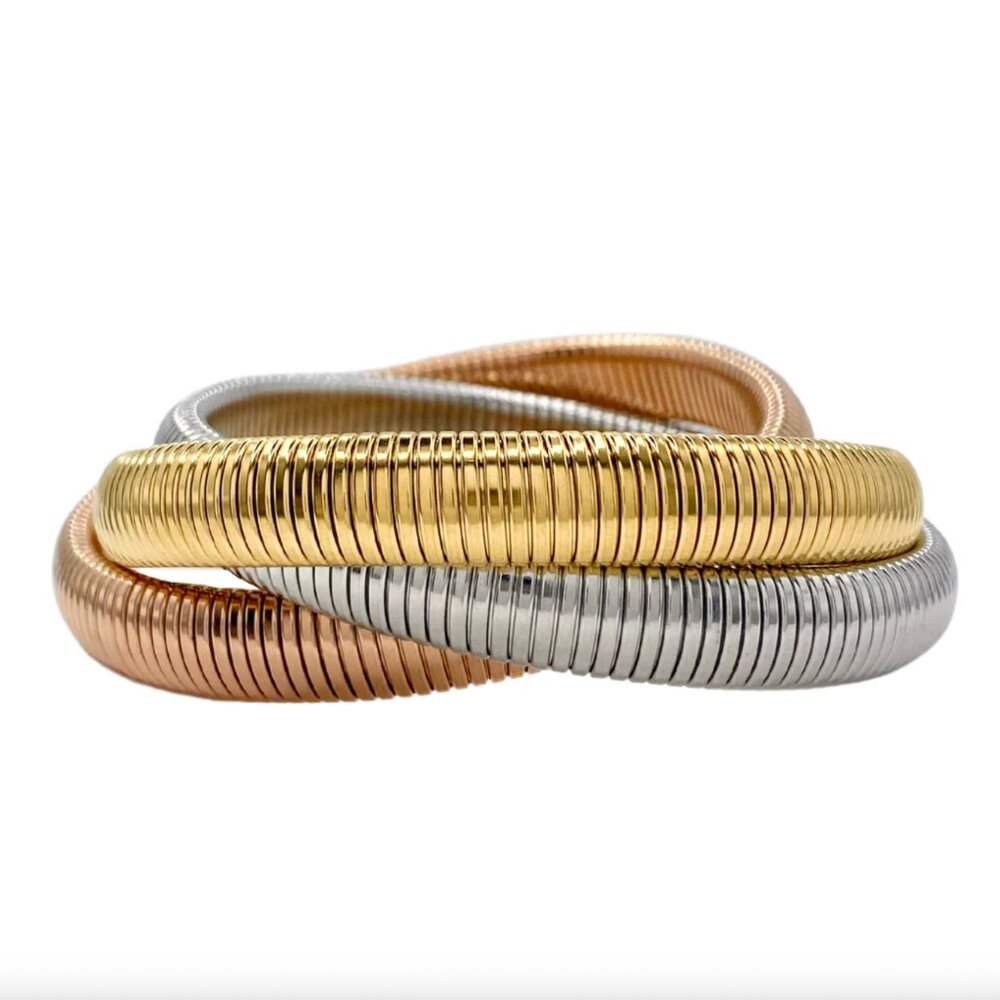 Mixed Rose Gold Twisted Cobra Bracelet
